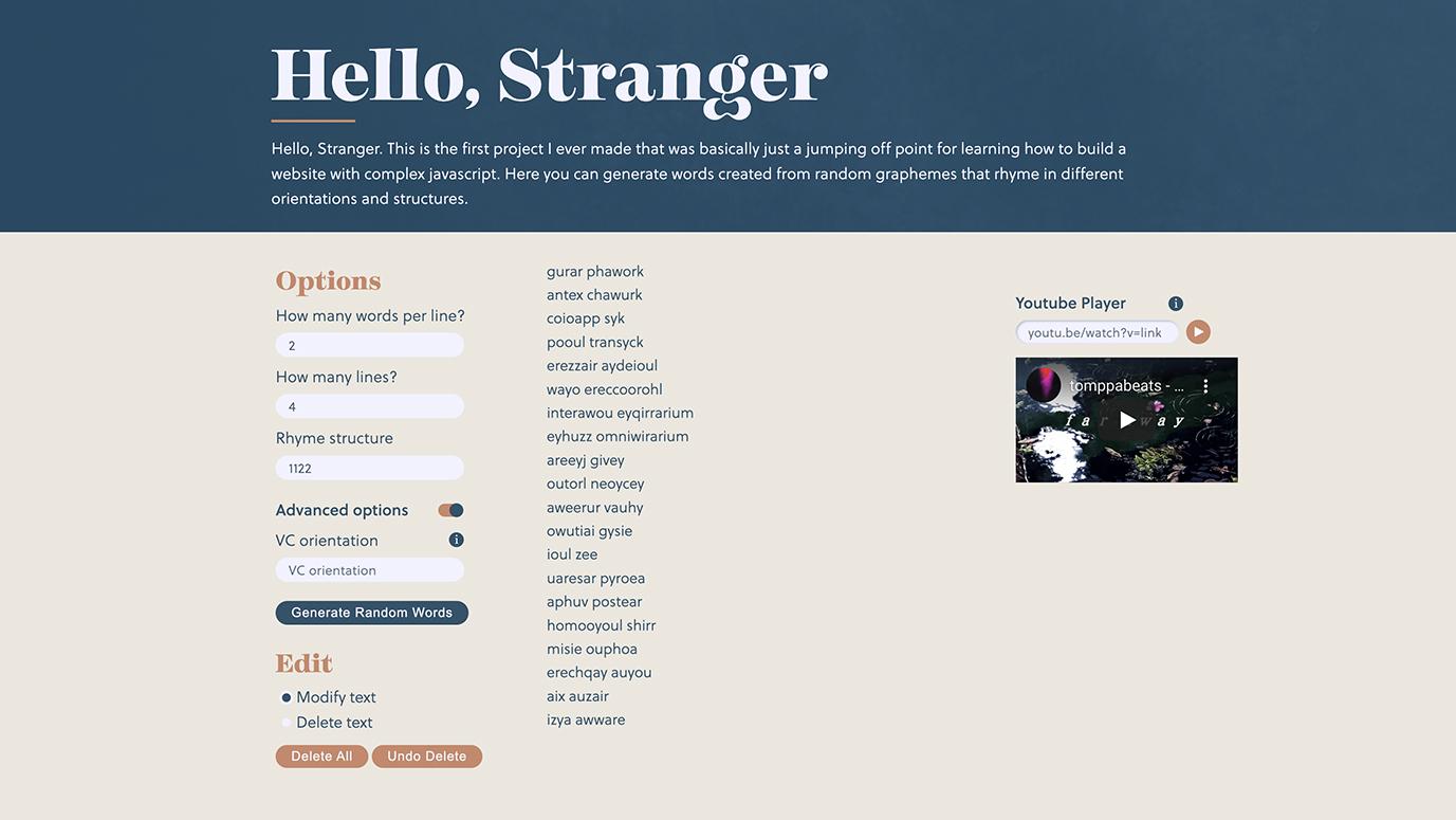 Rhyming Word Generator site!